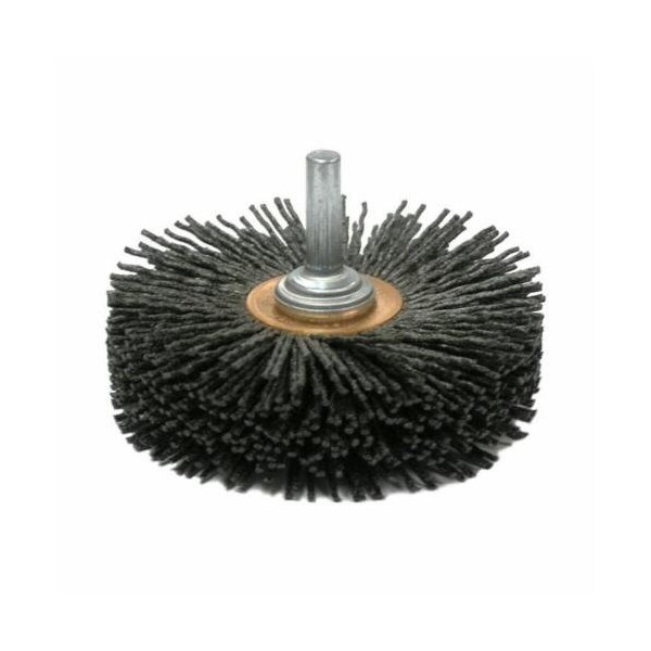 Nylox Wheel Brush, Conflex, 3 in Brush Dia, 1 in Face W, Crimped Filament/Wire Type, 0.055 in Filament/Wir - 86172