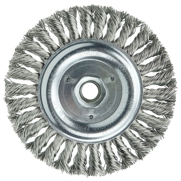 Weiler Roughneck Jr. 6" Cleaning Brush, .023" Wire Fill, 5/8"-11 UNC - 8926