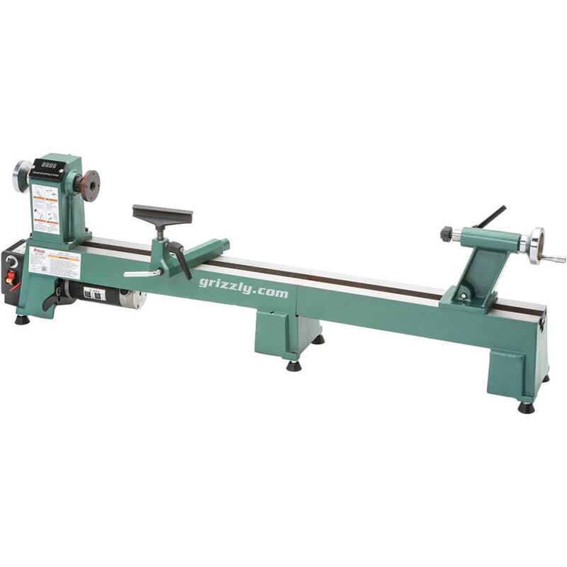 Torno de madera de banco de velocidad variable de 12 pulgadas x 18 pulgadas - T25920 de Grizzly Industrial.