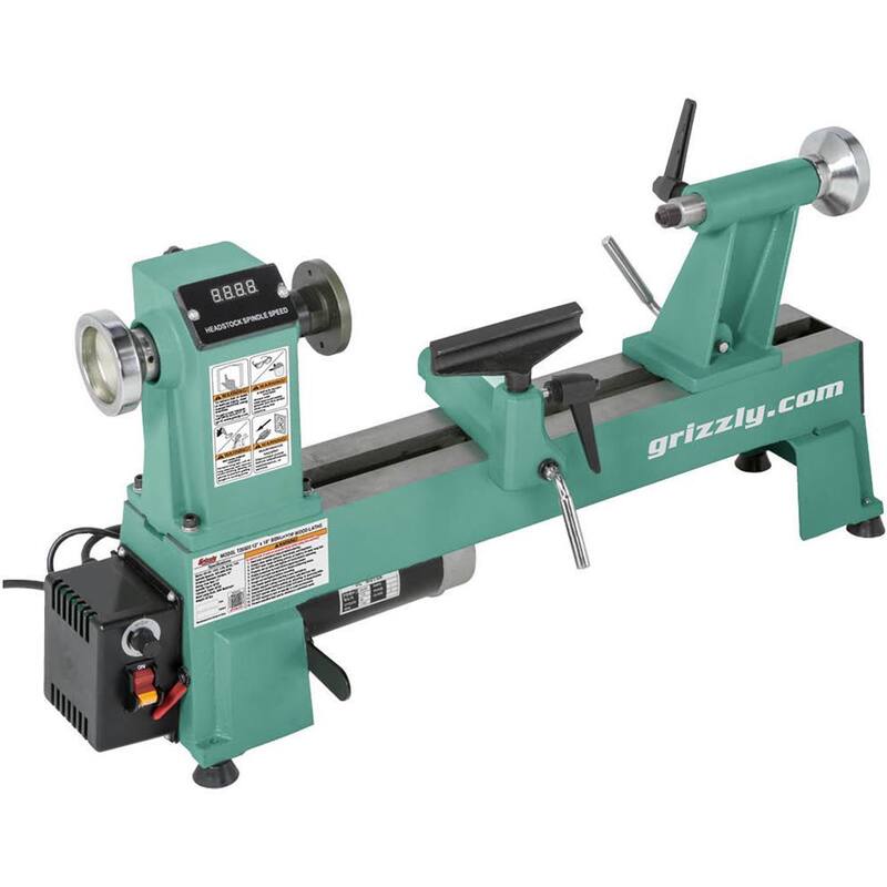 Torno de madera de banco de velocidad variable de 12 pulgadas x 18 pulgadas - T25920 de Grizzly Industrial.