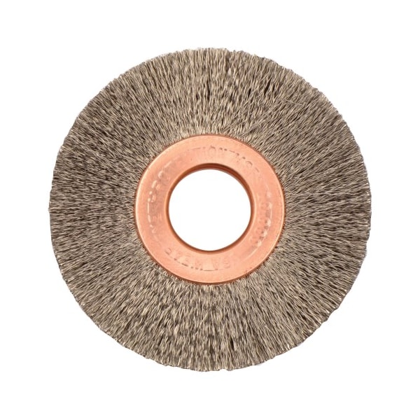 Weiler 2" Small Dia Crimped Wire Wheel .005" SS Fill 1/2" Arbor Hole - 16833