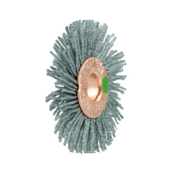 Weiler 1-1/4" Dia Nylox Wheel Brush, .022/120SC Crimped Fill, 1/4" - 17535