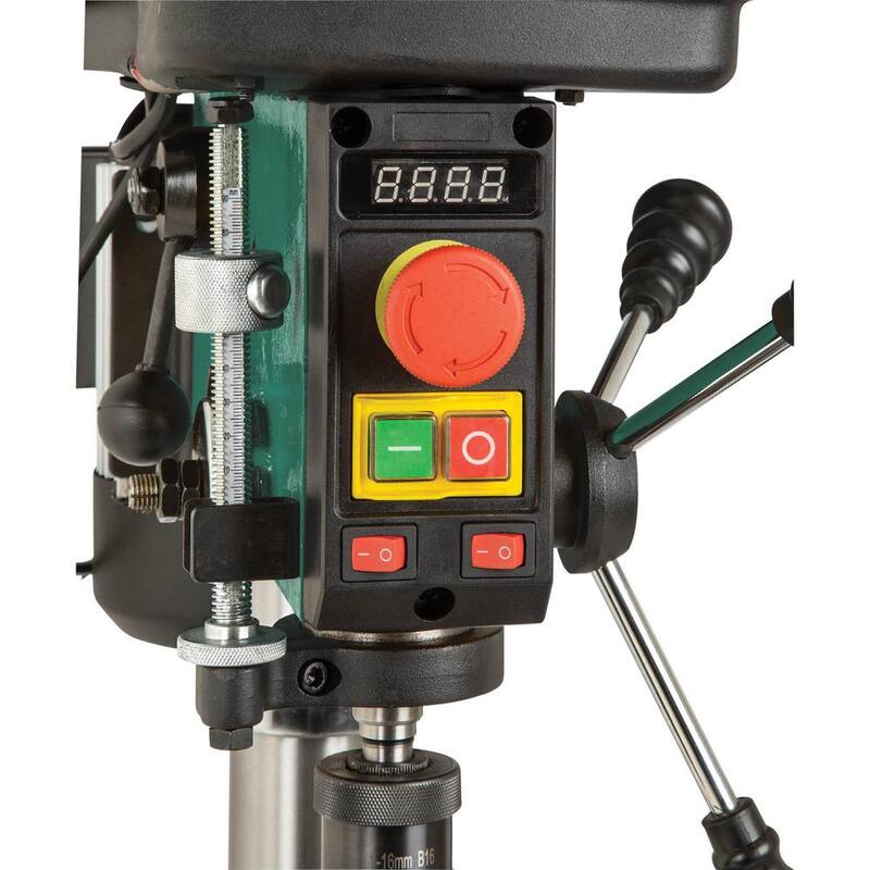 Prensa de taladro de banco de velocidad variable de 12 pulgadas de capacidad de 5/8 pulgadas y láser - T31739