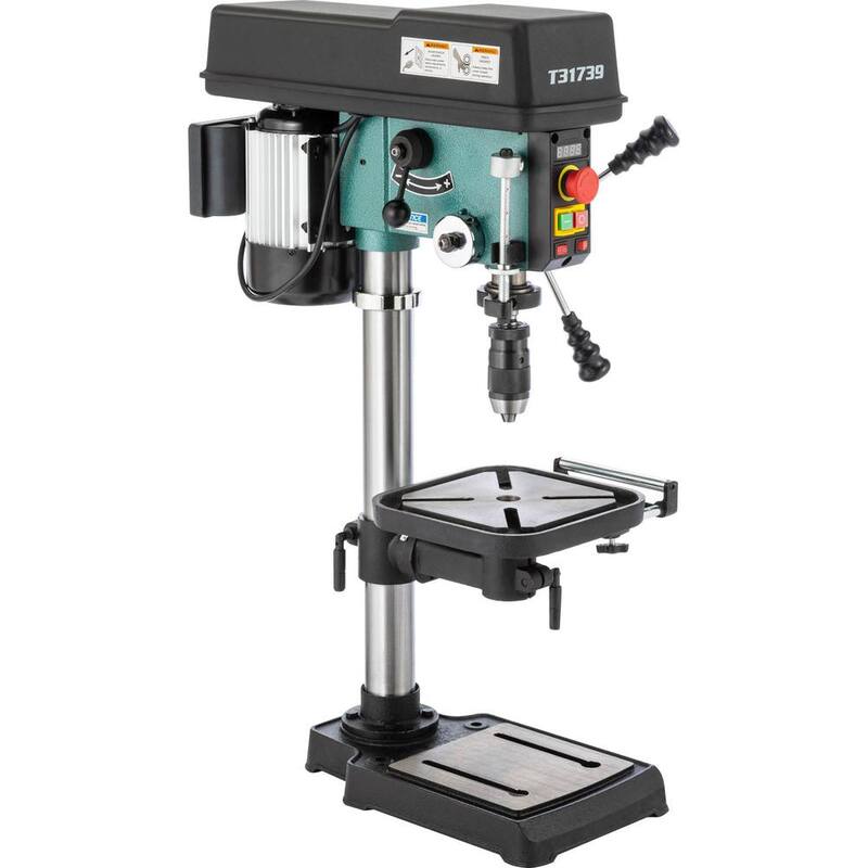 Prensa de taladro de banco de velocidad variable de 12 pulgadas de capacidad de 5/8 pulgadas y láser - T31739