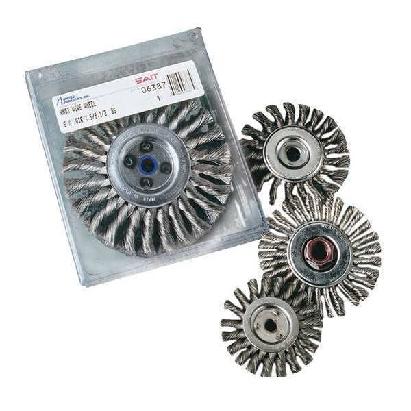 United Abrasives/Sait SAIT 06378 Non-Threaded Regular Twist Knot Wheels (Carbon Steel), 4" Dia x .014" Wire Size x 1/2" Arbor, 1-Pack - 06378