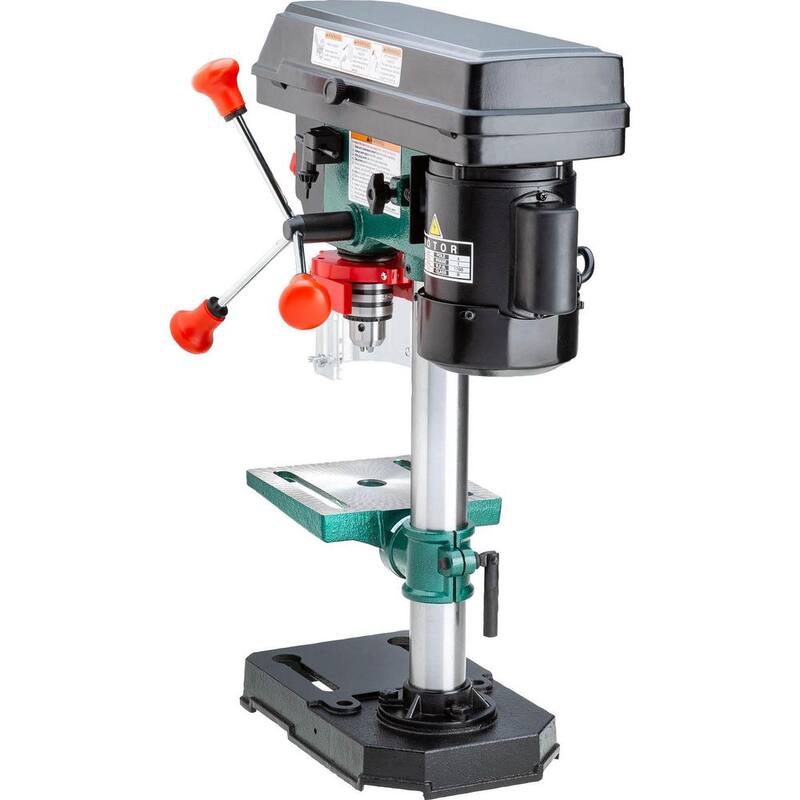 Prensa de taladro de banco de 5 velocidades de 8 pulgadas de Grizzly Industrial con capacidad de portabrocas de 1/2 pulgada - G0925