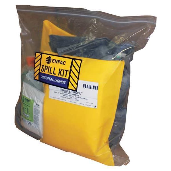 Enpac Vehicle Spill Kit, 25 gal Volume Absorbed per Kit, 25 gal Capacity, Bag, Clear, 21 - 13-ELHT-O