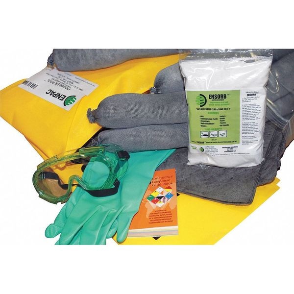 Enpac Vehicle Spill Kit, 25 gal Volume Absorbed per Kit, 25 gal Capacity, Bag, Clear, 21 - 13-ELHT-O