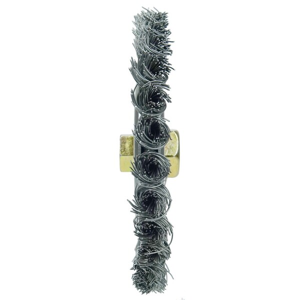 Weiler Dually 6" Cleaning Brush, .023" Steel Wire Fill, 5/8"-11 UNC Double-Hex - 79804
