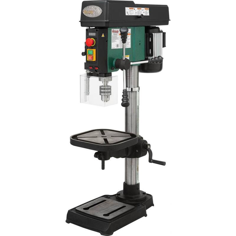 Prensa de taladro de banco de velocidad variable de 15 pulgadas con capacidad de portabrocas de 5/8 pulgadas - T33959