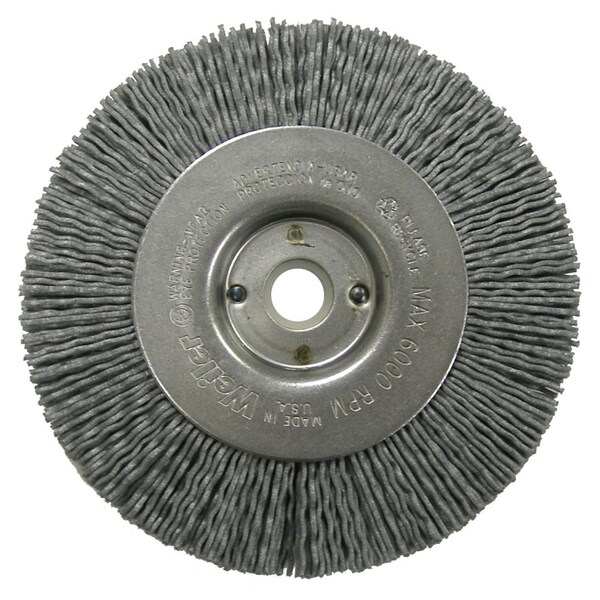 Weiler 4" Narrow Face Nylox Wheel, .040/120SC Crimped Fill, 1/2"-3/8" - 31124