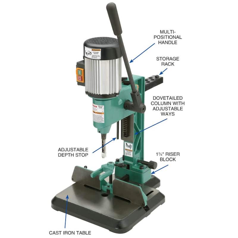 Máquina de mortajar de sobremesa de 1/2 HP de Grizzly Industrial - G0645