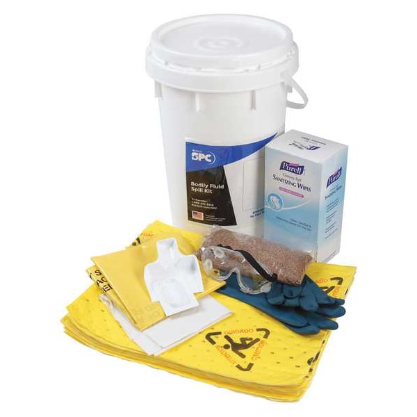 Brady Spill Kit, 9 gal Volume Absorbed per Kit, 6 1/2 gal Capacity, Bucket, White, 18 - SK-BF