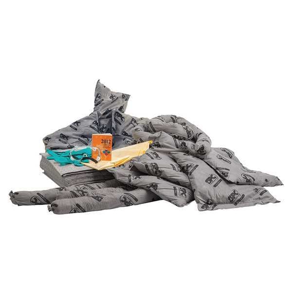 Brady Spill Kit Refill, 38 gal Volume Absorbed per Kit, 55 gal Capacity, Refill, Gray - SKA55-R