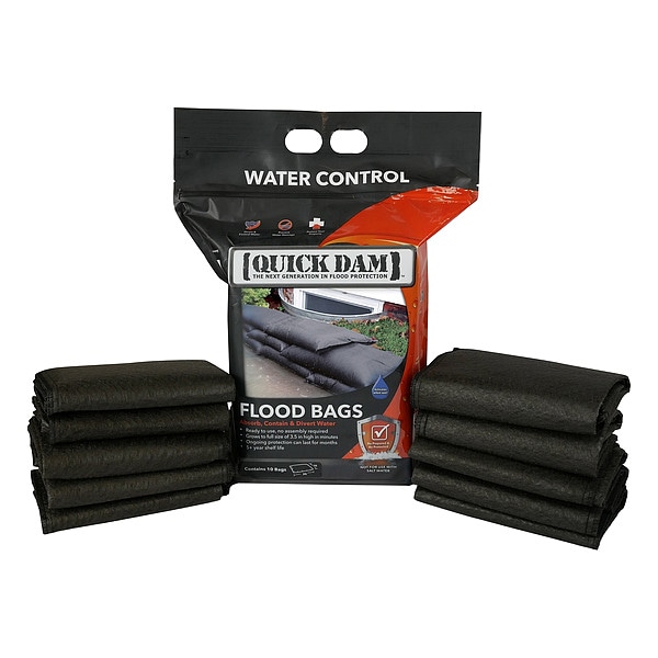 Quick Dam Water Act Flood Bags 3.5"Hx2ft.L, PK10 - QD1224-10