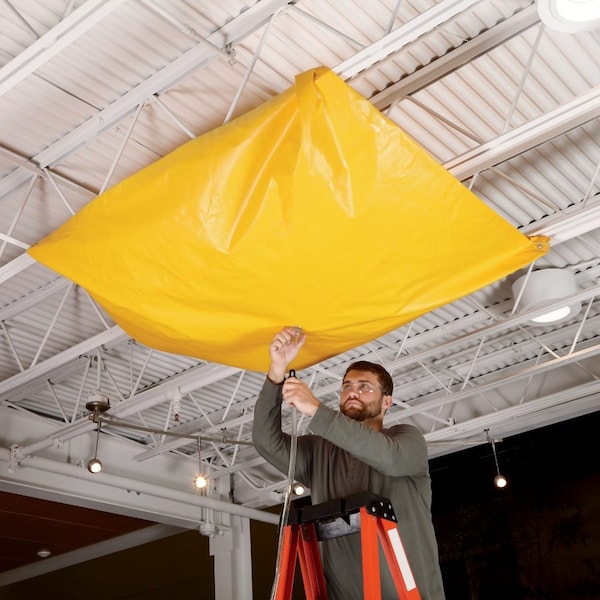 Pig PIG Magnetic Roof Leak Diverter Tarp Yellow 5' L x 5' W - TLS1999-YW