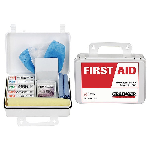 Zoro Select Bloodborne Pathogen Kit, Not Applicable Volume Absorbed per Kit, Bag, White, 28 - 90419