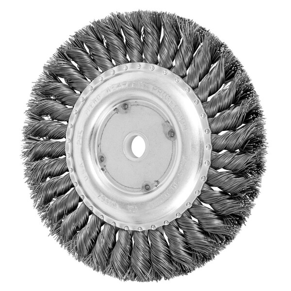 Pferd 6 in. Standard Twist Knot Wheel - 0.016 in. Carbon Steel Wire 0.63-12 in. Arbor Hole - 419-81667