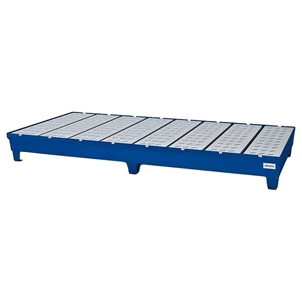 Denios Spill Pallet, 124 gal Spill Capacity, 8 Drums, 4,800 lb Load Capacity, Steel - K19-3105