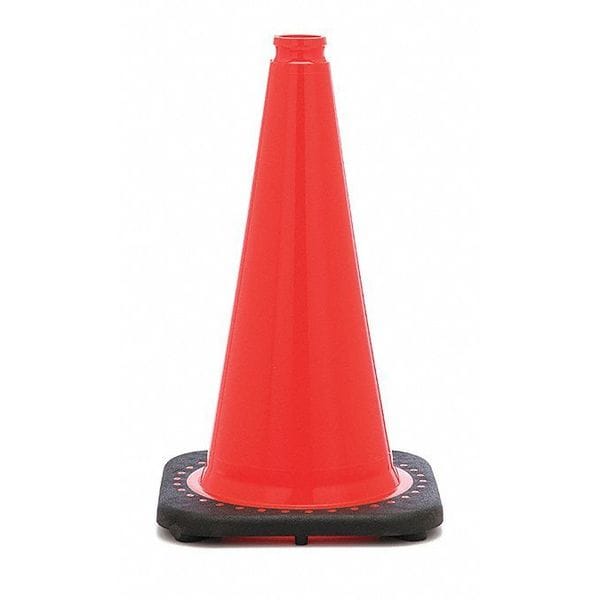 Zoro Select Traffic Cone, PVC, Non-Reflective, 18 in Height, 3 lb, Orange - RS45015C