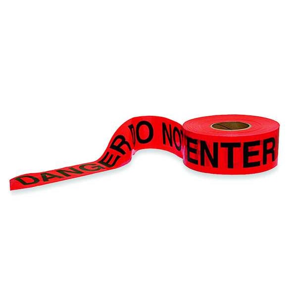 Zoro Select Barricade Tape, Danger Do Not Enter, 3 in Wide x 1000 ft Long, Polyethylene, 1.6 mil Thickness - 1N962