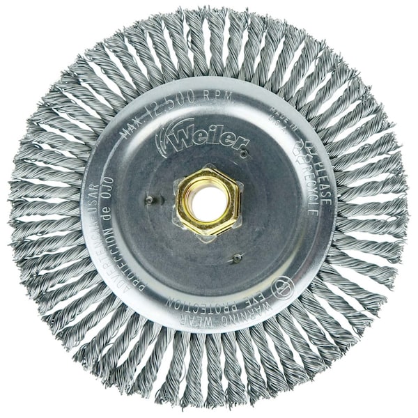 Weiler Dually 6" Brush, .020" Steel Wire Fill, 5/8"-11 UNC Double-Hex - 79805