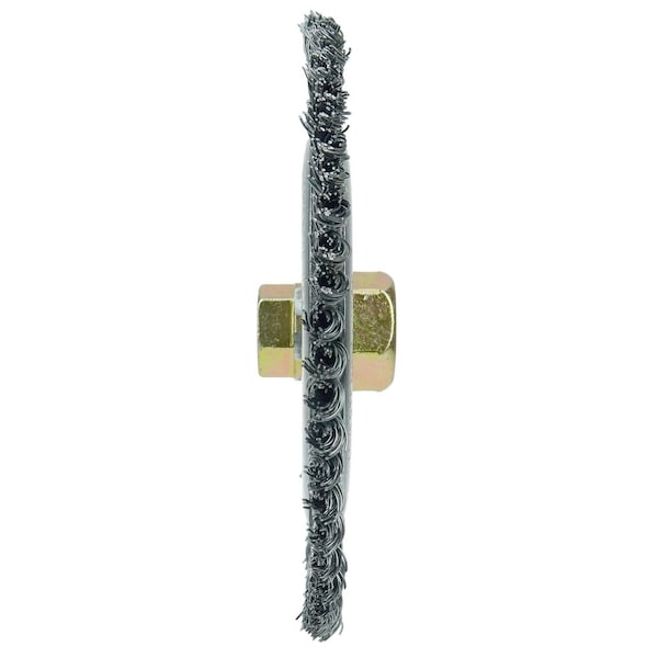 Weiler Dually 6" Brush, .020" Steel Wire Fill, 5/8"-11 UNC Double-Hex - 79805