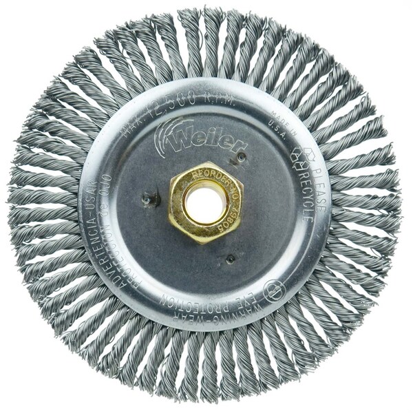 Weiler Dually 6" Brush, .020" Steel Wire Fill, 5/8"-11 UNC Double-Hex - 79805