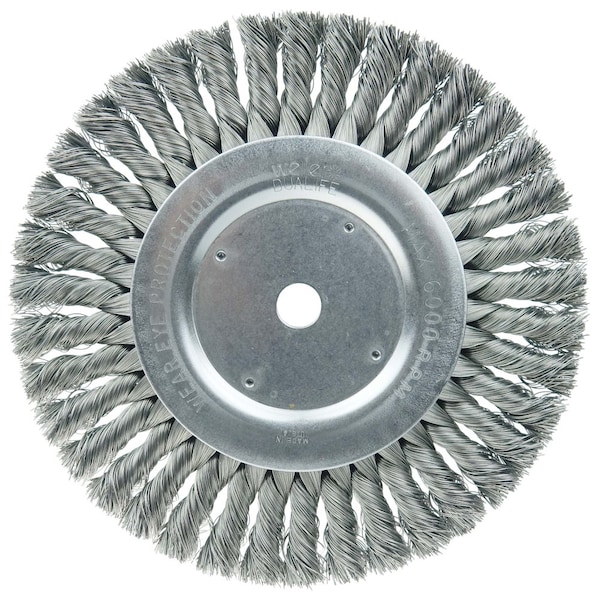 Weiler 8" Standard Twist Knot Wire Wheel, .023" Steel Fill, 5/8" Arbor Hole - 8155