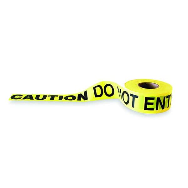 Zoro Select Barricade Tape, Caution Do Not Enter, 3 in Wide x 1000 ft Long, Polyethylene, 1.6 mil Thickness - 1N956