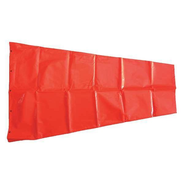 Zoro Select Replacement Windsock, Nylon, 48 in Long, 18 in Throat Diameter, Orange, Windsock Only - 3LWE8