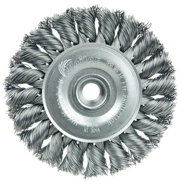 Weiler 3" Standard Twist Knot Wire Wheel, .014" Steel Fill, 3/8"-24 UNF Nut - 13201