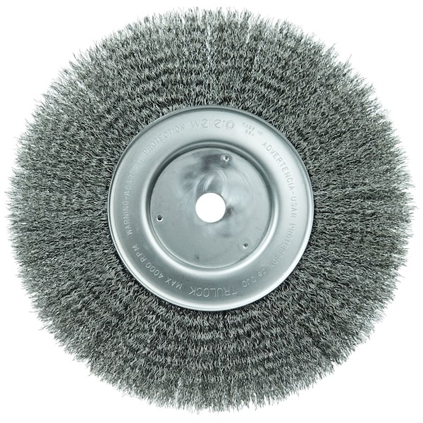 Weiler 10" Narrow Face Crimped Wire Wheel, .0118" Steel Fill, 3/4" Arbor Hole - 1248