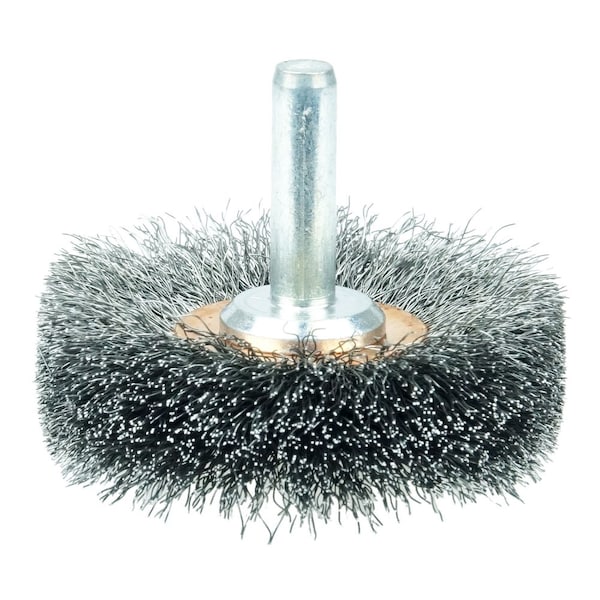 Weiler 2-1/2" Wire Wheel, .006" Steel Fill, 1/4" Stem - 17612