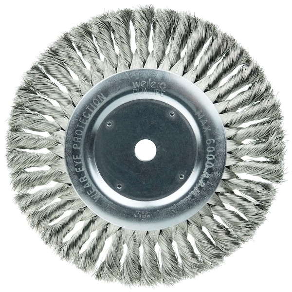 Weiler 8" Standard Twist Knot Wire Wheel, .0118" Fill, 5/8" Arbor Hole - 8375