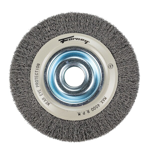 Forney Command PRO Wire Wheel, Crimped, 8 in x .014 in x 1/2 in - 5/8 in - 72897