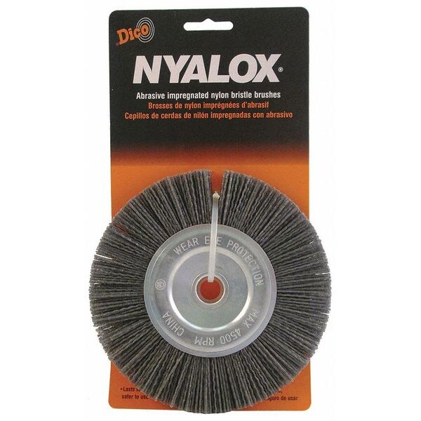 Nyalox By Dico Nyalox Wheel Brush, 80 Grit, Gray, 6" - 7200060