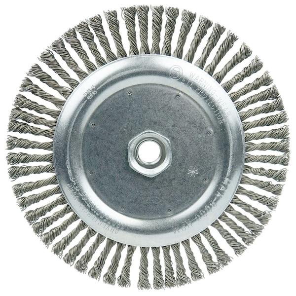 Weiler Wolverine 7" Knot Wire Wheel, Twist, .020" Steel Fill, 5/8"-11 UNC Nut - 36297