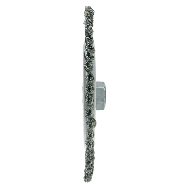 Weiler Wolverine 7" Knot Wire Wheel, Twist, .020" Steel Fill, 5/8"-11 UNC Nut - 36297