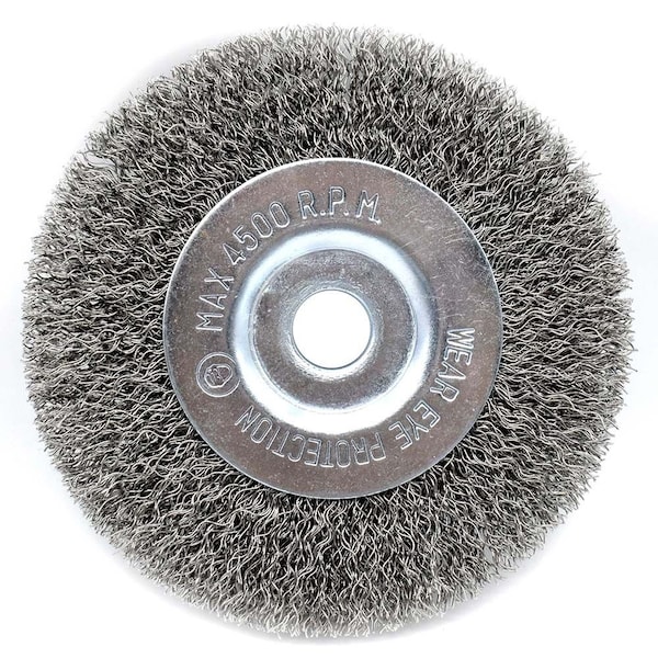 Superior Steel 4" Wire Wheel 1/2" Bore Coarse - 6000 RPM - S1802