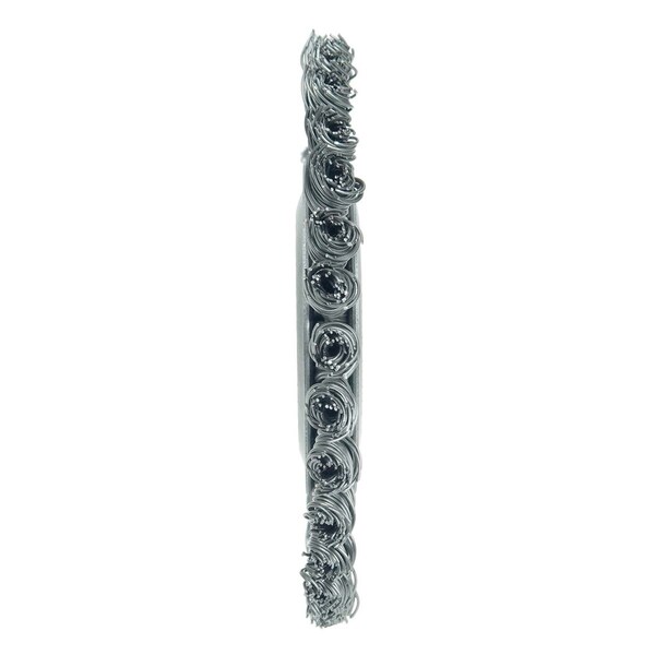 Weiler Mini Roughneck 4" Wire Wheel, .020" Steel Fill, 1/2"-3/8" Arbor Hole - 13124