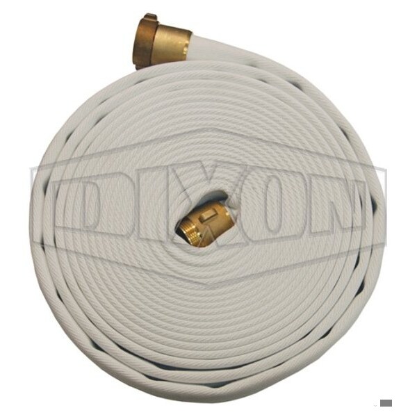 Dixon Single Jacket Fire Hose, 2-1/2 in, NST NH, 100 ft L, 135 psi Working, Polyester - A325100RBF