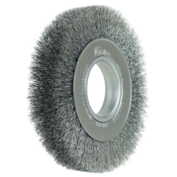 Weiler 6" Medium Face Crimped Wire Wheel .0104" Steel Fill 2" Arbor Hole - 6060