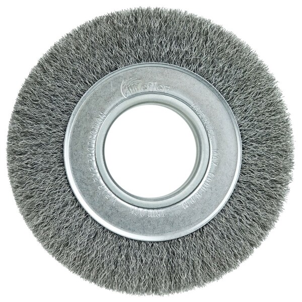 Weiler 6" Medium Face Crimped Wire Wheel .0104" Steel Fill 2" Arbor Hole - 6060