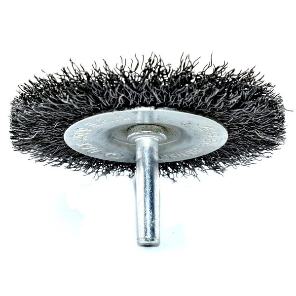 Superior Steel 4" Wire Wheel 1/4" Shank - Coarse Crimped Wire 4500 RPM - S1864