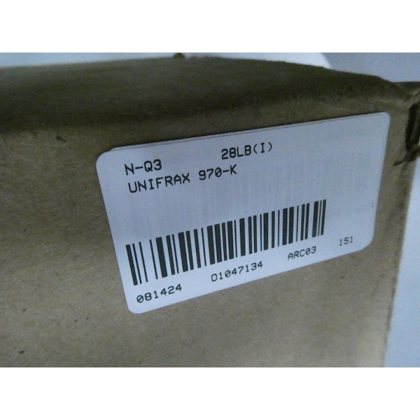 Unifrax CERAMIC FIBER PAPER 1/4IN X 24IN 125SQ-FT FIRE SAFETY PART & ACCESSORY - 970-K 733510000