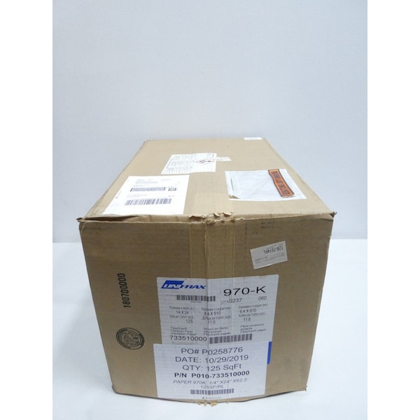 Unifrax CERAMIC FIBER PAPER 1/4IN X 24IN 125SQ-FT FIRE SAFETY PART & ACCESSORY - 970-K 733510000