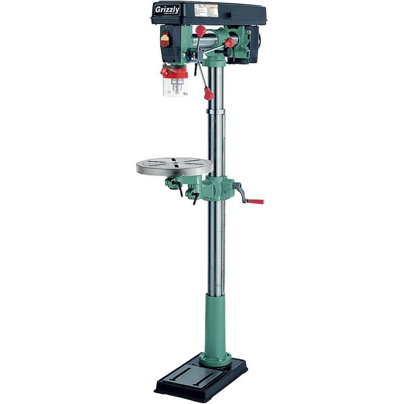 Prensa de taladro radial de piso de 5 velocidades de 34 pulgadas con capacidad de portabrocas de 5/8 pulgadas - G7946