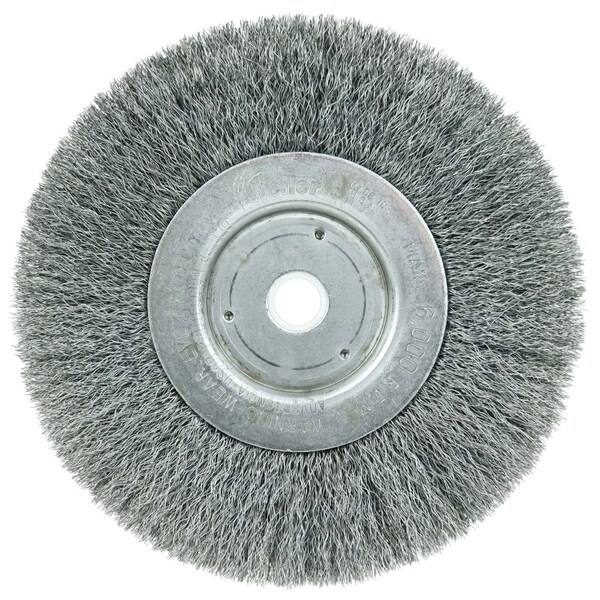 Weiler 6" Narrow Face Wheel, .008" Steel Fill, 5/8"-1/2" Arbor Hole - 1045
