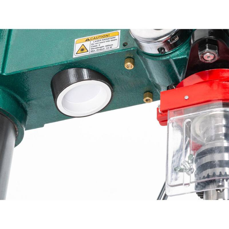 Prensa de taladro de piso de 17 pulgadas y 12 velocidades de Grizzly Industrial con capacidad de mandril de 5/8 pulgadas, luz LED y guía láser - T33903